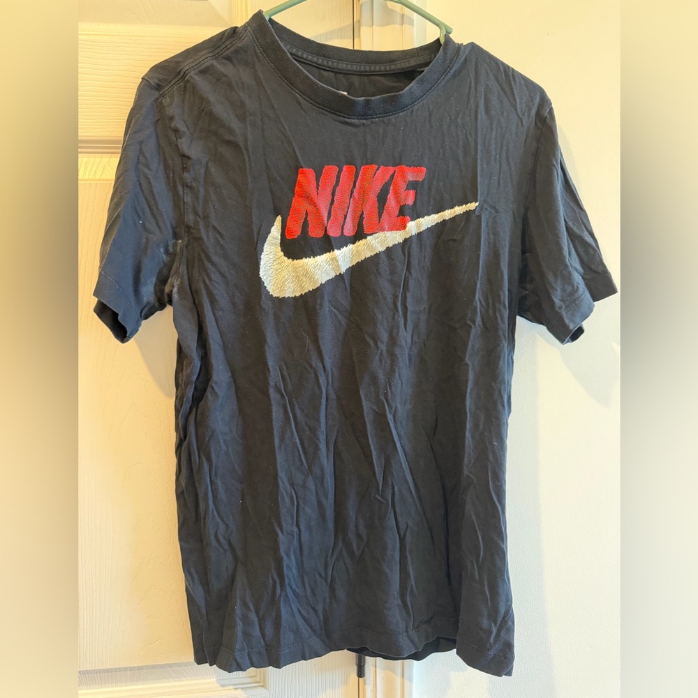 Nike Black Tee with Red and White Logo